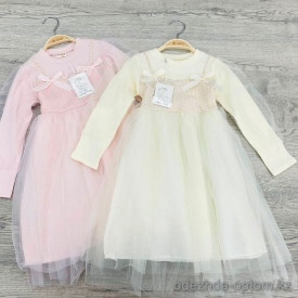 d9-1513 Платье детское с длинным рукавом, 4-8 лет, 1 пачка (5 шт)