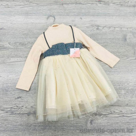 d9-1522 Платье детское с длинным рукавом, 3-7 лет, 1 пачка (5 шт)