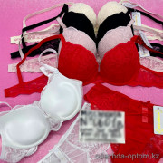 b6-0601 Miss Wicasa Комплект кружевного нижнего белья: бюстгальтер с наполнителем и трусики, чашка B, 1 пачка (3 шт)