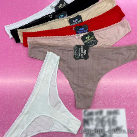 b6-2616 Coeur Joie Трусики женские трикотажные стринги, S-XL, 1 пачка (6 шт)