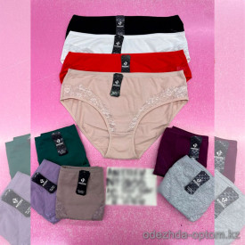 b6-2655 Anttifu Трусики женские однотонные, L-2XL, 1 пачка (12 шт)