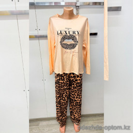 b8-0232 Комплект женской бамбуковой домашней одежды: кофта и штаны, XL-4XL, 1 пачка (4 шт)