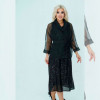 w15-0368 Платье женское на лямках блестящее в комплекте с прозрачной накидкой, большие размеры, 1 шт