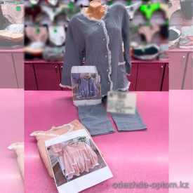 b6-769 Пижама женская двойка: рубашка и штаны, хлопок, M-XL, 1 пачка (3 шт)