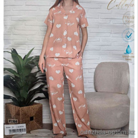 b4-92304 Nicoletta Комплект женской пижамы: рубашка и штаны, S-XL, 1 пачка (4 шт)