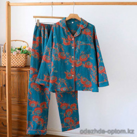 d7-0105 Комплект женской пижамы: рубашка и штаны, M-2XL, 1 пачка (4 шт)