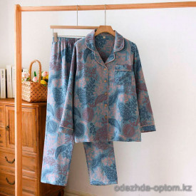 d7-0109-1 Комплект женской пижамы: рубашка и штаны, размер M, 1 пачка (2 шт)