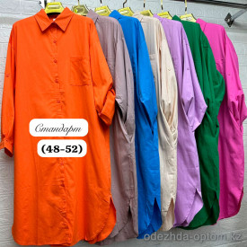 w5-0956 Платье-рубашка женская свободного кроя, стандарт (48-52), 1 шт