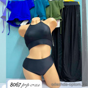 z4-8067 Купальник женский раздельный в комплекте со штанами, S-XL, 1 пачка (4 шт)