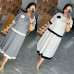 w14-1375-1 Костюм женский двойка: кофта и юбка французской длины, лен, большие размеры, 1 шт