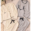 b4-261231 Комплект женской пижамы 3в1: кофта, топ и штаны, L-2XL, 1 пачка (3 шт)