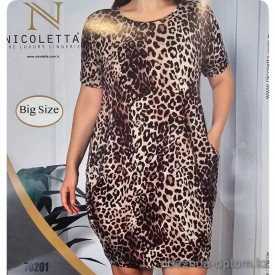 b4-70201 Nicoletta Платье женское домашнее, большие размеры, 2XL-5XL, 1 пачка (4 шт)