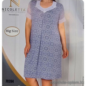 b4-70204 Nicoletta Платье женское домашнее, большие размеры, 2XL-5XL, 1 пачка (4 шт)