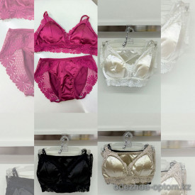 b8-02-2 Комплект кружевного нижнего белья: бюстгальтер и трусики, 44-46, 1 пачка (6 шт)