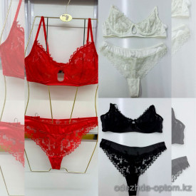 b8-276 Комплект кружевного нижнего белья: бюстгальтер и стринги, M-XL, 1 пачка (3 шт)