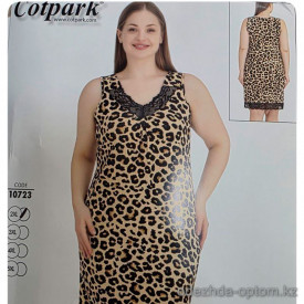 b4-10723 Cotpark Сорочка женская без рукавов, большие размеры, 2XL-5XL, 1 пачка (4 шт)