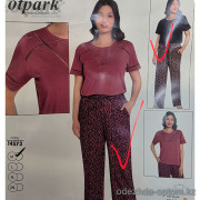 b4-14573 Cotpark Комплект женской пижамы: футболка и штаны, M-2XL, 1 пачка (4 шт)