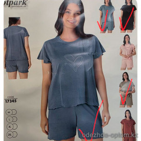 b4-17345 Cotpark Комплект женской пижамы: футболка и шорты, M-2XL, 1 пачка (4 шт)