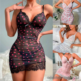 b16-6118 Пеньюар женский полу-прозрачный, M-XL, 1 пачка (3 шт)