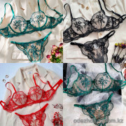 b16-6209 Комплект кружевного нижнего белья: бюстгальтер без поролона и трусики, M-XL, 1 пачка (3 шт)