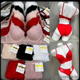 b5-0833-1 Комплект нижнего белья: бюстгальтер на тонком поролоне и трусики, чашка B, 1 пачка (3 шт)