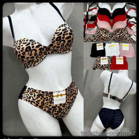 b5-0844-1 Комплект нижнего белья: бюстгальтер на среднем поролоне без косточек и трусики, чашка B, 1 пачка (3 шт)