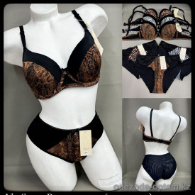 b5-8341 Комплект нижнего белья: бюстгальтер на тонком поролоне и трусики, чашка C, 1 пачка (6 шт)