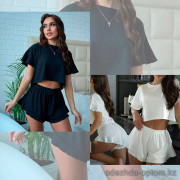 b13-0104-1 Комплект женской одежды для сна: топ и шортики, S-XL, 1 пачка (4 шт)