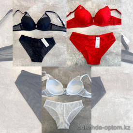 b13-0991 Комплект нижнего белья: бюстгальтер и трусики, чашка B, 1 пачка (3 шт)