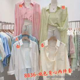 w3-8836 Рубашка женская в комплекте с майкой, стандарт, 1 шт