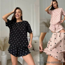 b13-662 Комплект женской пижамы: футболка и шорты, размер M, 1 шт