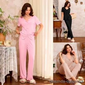 b13-887 Комплект женской пижамы: кофта и штаны, размер M, 1 шт