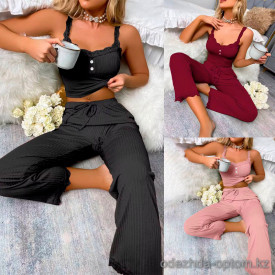 b13-KK37 Комплект женской пижамы: майка и штаны, размер M, 1 шт