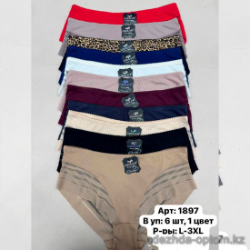 b6-1897 COEUR JOIE Трусики женские бесшовные высокие, большие размеры, L-3XL, 1 пачка (6 шт)