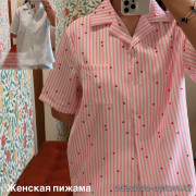 d7-0088-1 Пижама женская: рубашка и шорты, S-XL, 1 пачка (4 шт)