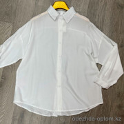 w5-0550 Рубашка женская однотонная свободного кроя, х/б, стандарт (42-48), 1 шт