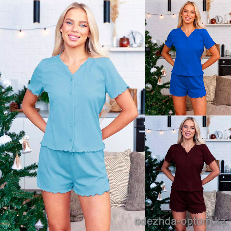 b15-71058 Комплект женской одежды: кофта с короткими рукавами и шорты, S-XL, 1 пачка (4 шт) b15-71058 Комплект женской одежды: кофта с короткими рукавами и шорты, S-XL, 1 пачка (4 шт)