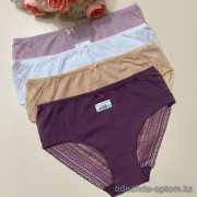 d7-2017 Трусики женские с кружевом, 1 пачка (12 шт)