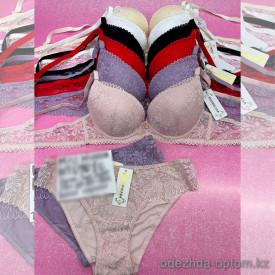 b6-0901-2 Miss Wicasa Комплект кружевного нижнего белья: бюстгальтер на тонком поролоне и трусики, чашка C, 1 пачка (3 шт)