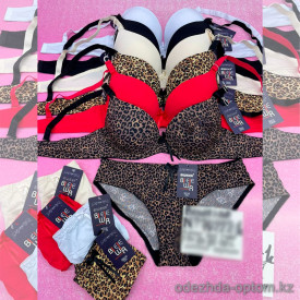 b6-70222-1 Biweier Комплект нижнего белья: бюстгальтер на тонком поролоне и трусики, чашка C, 1 пачка (6 шт)