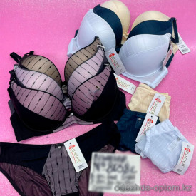 b6-8058 Biweier Комплект нижнего белья: бюстгальтер на среднем поролоне и трусики, чашка C, 1 пачка (6 шт)