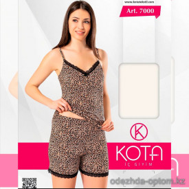 e1-7000-1 KOTA Пижама женская двойка: майка и шорты, S-XL, cotton, 1 пачка (6 шт)