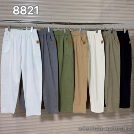 w33-8821 Брюки женские джинсовые, стандарт (46-52), х/б (лен), 1 шт