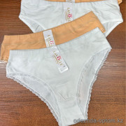 b2-H07 Lavolle Трусики женские однотонные с кружевной вставкой, 44-46, 1 пачка (12 шт)