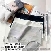 b6-1573-2 Трусики женские высокие однотонные, L-2XL, 1 пачка (12 шт)