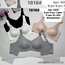 b6-1818-5 Бюстгальтер бесшовный, большие размеры, XL-4XL, 1 пачка (6 шт)