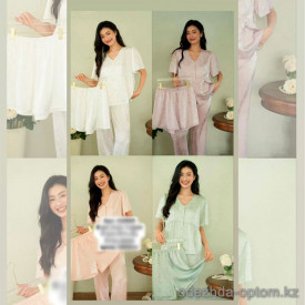 b6-33802 Комплект женской шелковой пижамы 3в1: рубашка, штаны и шорты, M-XL, 1 пачка (3 шт)