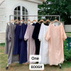 w40-8006 Платье женское с рукавами в комплекте с сарафаном, лен, стандарт, 1 шт