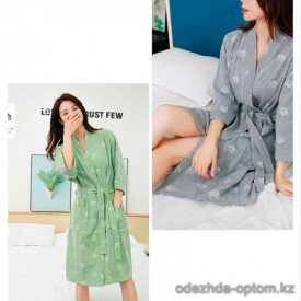 b4-3312 Халат женский муслиновый с длинными рукавами, стандарт (L), 1 пачка (3 шт) b4-3312 Халат женский муслиновый с длинными рукавами, стандарт (L), 1 пачка (3 шт)