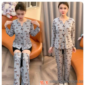 b4-6052 Комплект женской пижамы: кофта на пуговицах и штаны, L-XL, 1 пачка (2 шт) b4-6052 Комплект женской пижамы: кофта на пуговицах и штаны, L-XL, 1 пачка (2 шт)